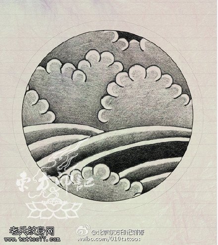 经典好看的黑白图腾手稿纹身图案