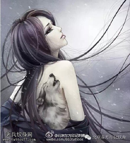 网游里凄美的爱情故事手稿纹身图案