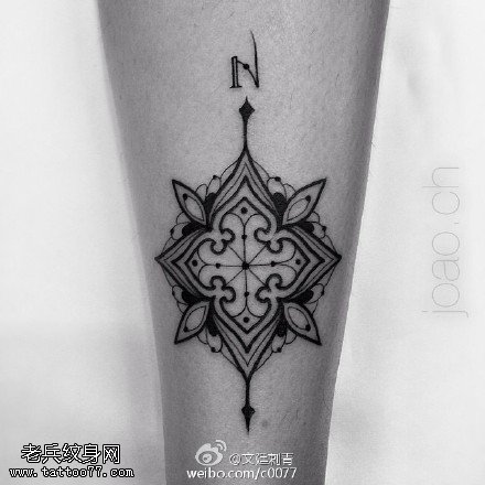 经典传统的梵花纹身图案