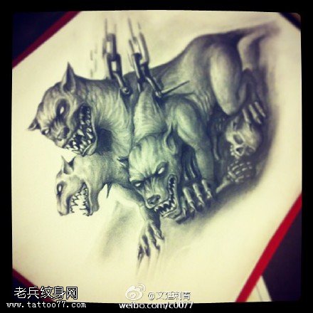 凶恶的般若手稿纹身图案