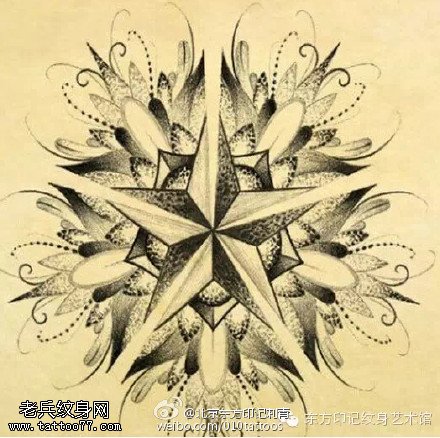 经典梵花手稿纹身图案