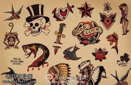 各种极简小图手稿纹身图案