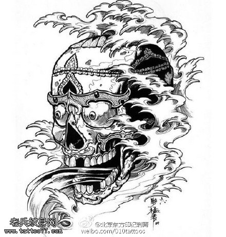 嘎巴拉法器手稿纹身图案