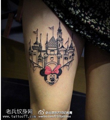 欧美古建筑城堡纹身图案
