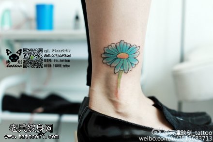 清新漂亮的太阳花纹身图案