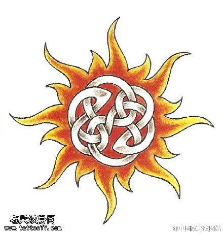 彩绘太阳图腾纹身图案