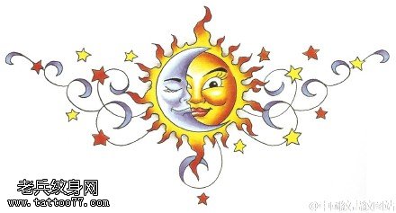 漂亮的太阳图形纹身图案