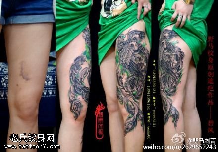 经典大气的碧凤纹身图案