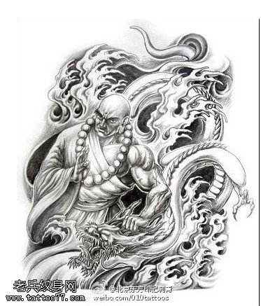 中国风十八罗汉纹身图案