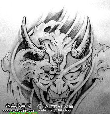 中国风素描般若纹身图案