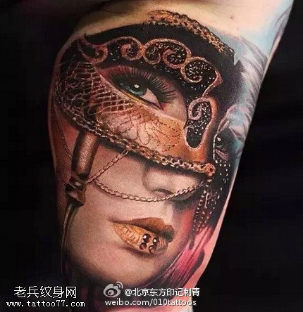 经典面具纹身图案