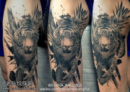 经典猛兽老虎纹身图案