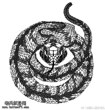 惊悚的眼镜蛇纹身图案