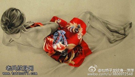 精美素描美女纹身图案