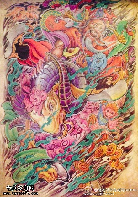 经典天庭大神图腾纹身图案