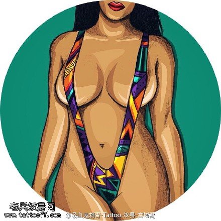 欧美风性感女郎纹身图案