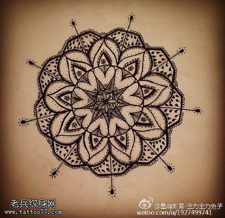 经典传统大梵花纹身图案