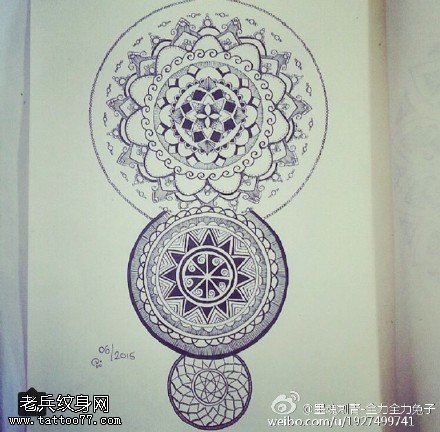 经典手绘梵花手稿纹身图案