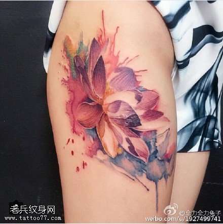 水魔风莲花纹身图案