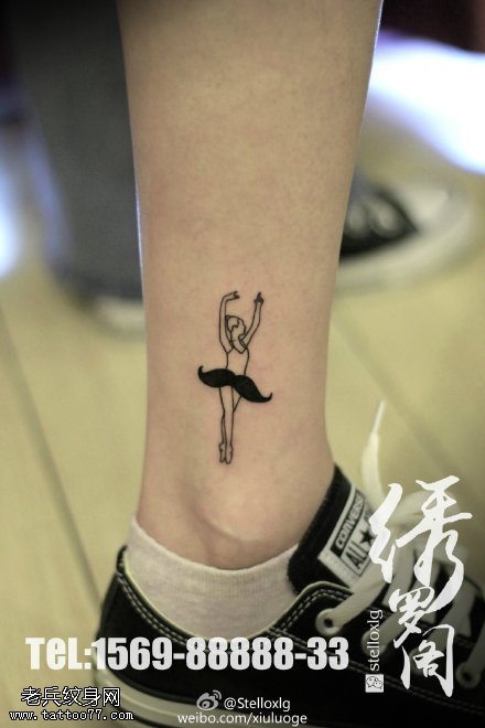 精美的芭蕾舞女孩纹身图案