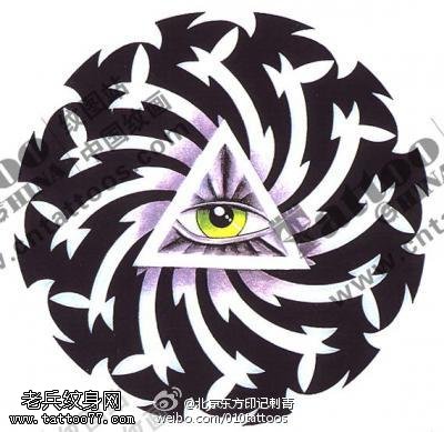 手稿经典眼睛图腾纹身图案