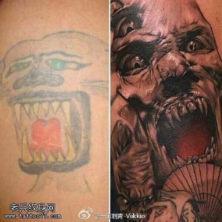 逼真写实恶魔纹身图案