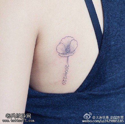 经典的罂粟花纹身图案