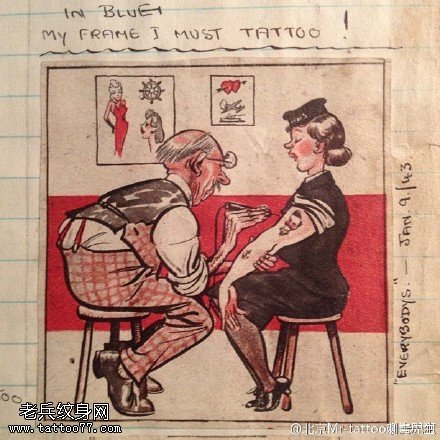 欧美风画中画纹身图案