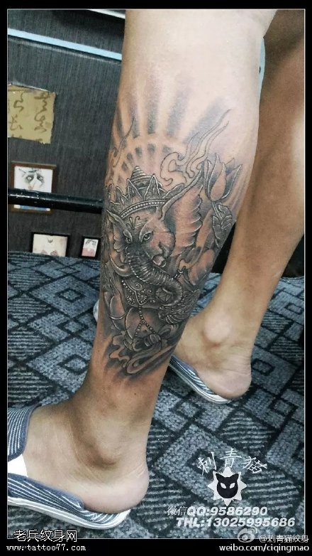经典象神纹身图案