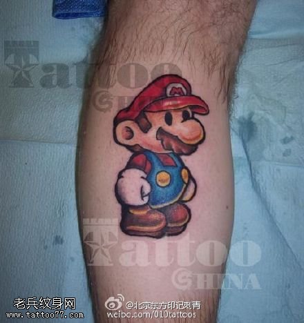 彩绘卡通小人纹身图案