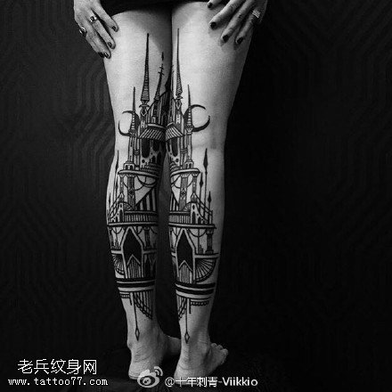 经典别墅纹身图案