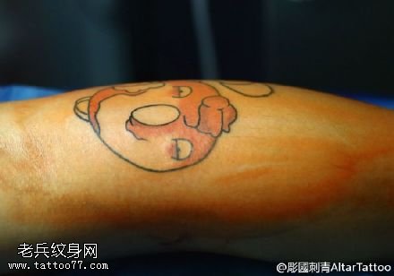 经典彩绘汉堡纹身图案