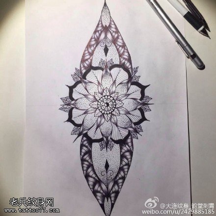 经典手稿梵花纹身图案