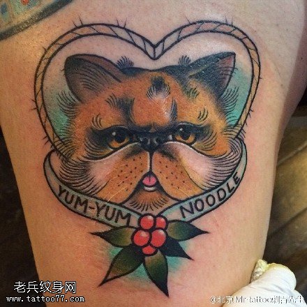 可爱至极的小猫咪纹身图案