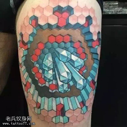 立体菱形纹身图案