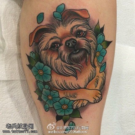 可爱的小宠物狗纹身图案