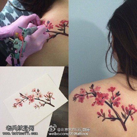 漂亮的梅花纹身图案