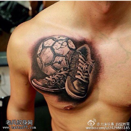 球迷的足球鞋纹身图案