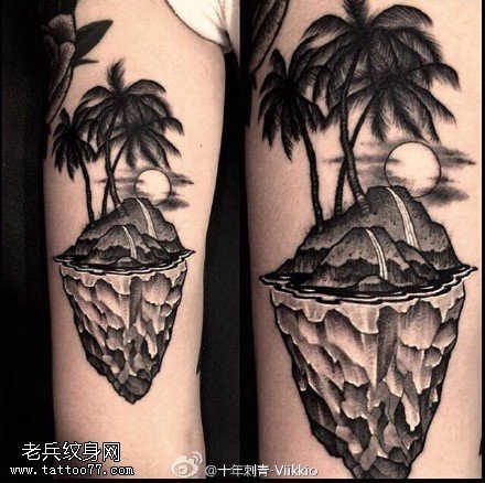 海南椰子树纹身图案