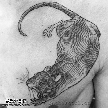 手稿大老鼠纹身图案
