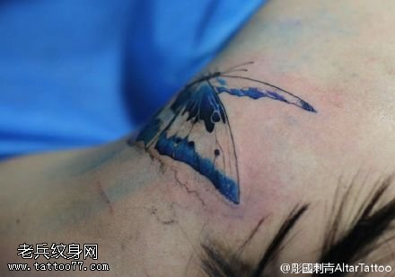 手臂的花蝴蝶纹身图案