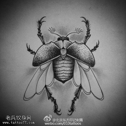 手稿小昆虫纹身图案