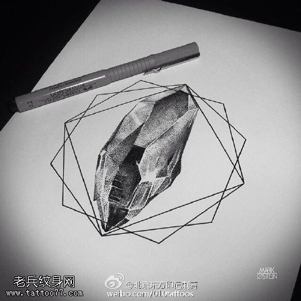 手稿几何图形纹身图案