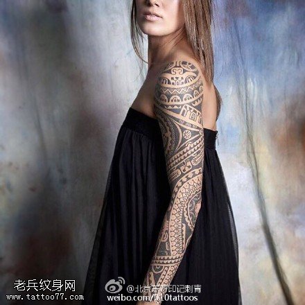 图腾大花臂纹身图案