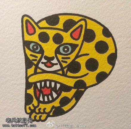 彩绘小猫猫纹身图案
