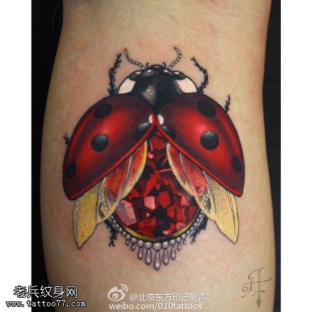 手臂漂亮的甲壳虫纹身图案