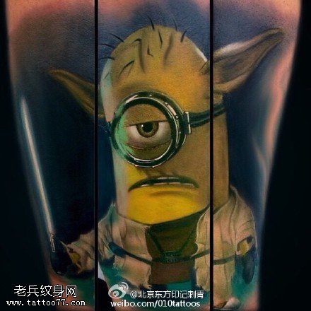 单眼小黄人纹身图案