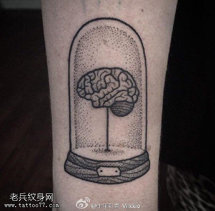 胳膊的大脑纹身图案