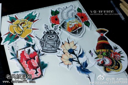 各种花卉图纹身图案
