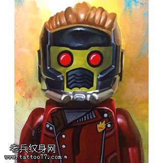 手稿的机器人纹身图案